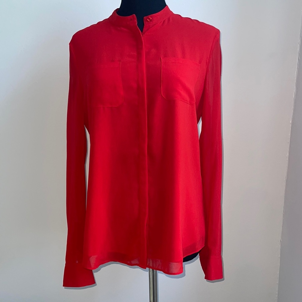 Armani exchange red button down top